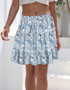 Printed Elastic Waist Mini Skirt