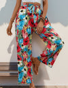 Tied Printed Wide Leg Pants