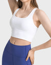 Scoop Neck Crisscross Straps Sports Bra