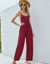 Adjustable Spaghetti Strap Jumpsuit with Pockets