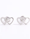 925 Sterling Silver Zircon Heart Earrings