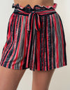 White Birch Full Size High Waisted Striped Shorts