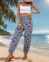 Printed Elastic Waist Pants