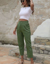 Straight Leg Cropped Pants with Pockets