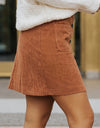 Double Take Buttoned Corduroy Mini Skirt