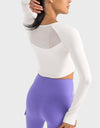 Square Neck Long Sleeve Cropped Sports Top