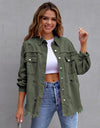 Distressed Drop Shoulder Denim Jacket