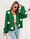 Floral Open Front Long Sleeve Cardigan