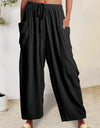 Full Size Pocketed Drawstring Wide Leg Pants