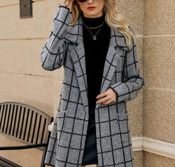 Printed Open Front Lapel Collar Cardigan with Pockets