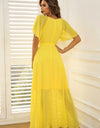 Tie Waist Flutter Sleeve Maxi Dress