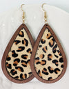 Teardrop Shape Wooden Dangle Earrings