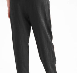 Button Detail Elastic Waist Pocket Pants