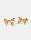 16K Gold-Plated Stainless Steel Bow Earrings