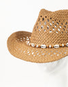 Fame Cowrie Shell Beaded String Straw Hat