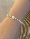 Stainless Steel Shell Letter Bead Bracelet