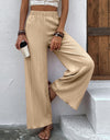 Textured High-Waist Wide Leg Pants