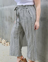 Heimish Find Your Path Full Size Paperbag Waist Striped Culotte Pants