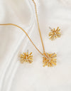 Starburst Gold-Plated Earrings and Necklace Set