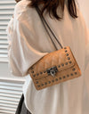 Studded PU Leather Crossbody Bag