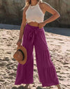 Tied Ruched Wide Leg Pants