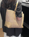 Chevron Straw Tote Bag