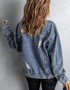 Studded Button Down Denim Jacket