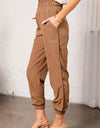 Elastic Waist Cropped Pants with Pockets