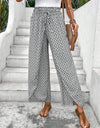 Tied Printed Wide Leg Pants