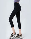 Wide Waistband Cropped Sports Leggings