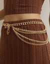 Rhinestone Decor Metal Chain Belt