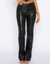 PU Leather High Waist Straight Pants