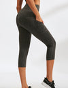 Slim Fit Wide Waistband Active Leggings with Pockets