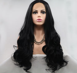 13*3" Lace Front Wigs Synthetic Long Wavy 24" 130% Density