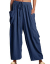 Full Size Pocketed Drawstring Wide Leg Pants