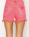 RISEN High Waist Frayed Hem Denim Shorts