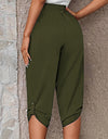 Full Size Roll-Tab Capris Pants