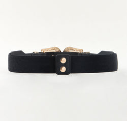 Symmetrical Zinc Alloy Buckle PU Leather Belt