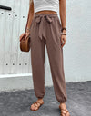 Tied High Waist Pants with Pockets