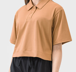 Half Button Short Sleeve Active T-Shirt