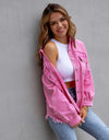 Distressed Drop Shoulder Denim Jacket