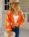 Floral Open Front Fuzzy Cardigan