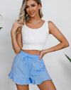 Full Size Drawstring Ruffle Hem Shorts