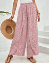 Tied Printed Wide Leg Pants