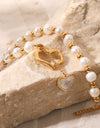 Freshwater Pearl Heart Charm Bracelet