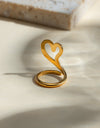 Stainless Steel Cutout Heart Bypass Ring