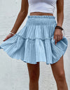 Smocked Waist Frill Trim Skirt