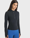 Half Zip Thumbhole Sleeve Sports Top