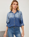 Pocketed Button Up Dropped Shoulder Denim Jakcet