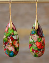 Handmade Teardrop Shape Natural Stone Dangle Earrings